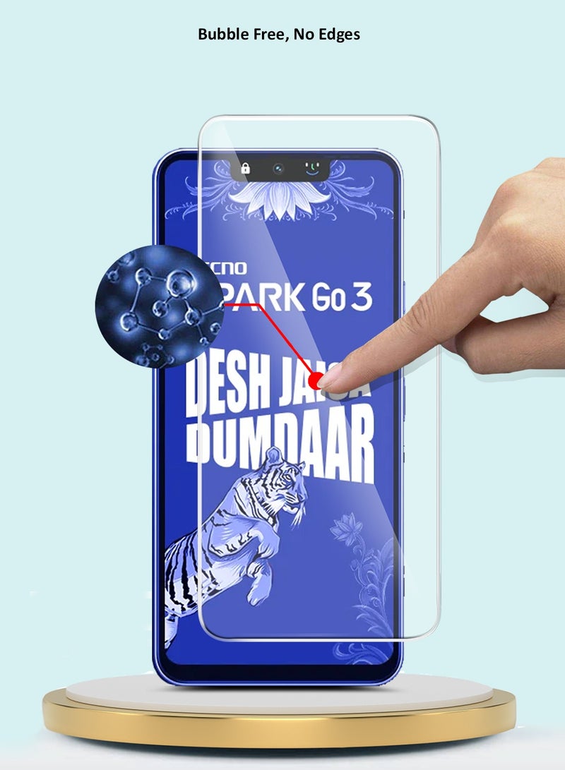 GMAX Tecno Spark Go 3 4G 2026 / TECNO GO 3 GMAX Premium Series Curved Edges 9H 2.5D Tempered Glass Screen Protector - Clear - Image 5